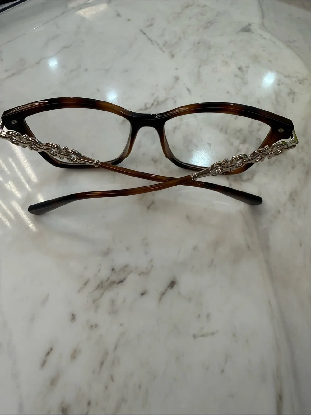 Salvatore Ferragamo Women's Tortoiseshell Cat-Eye Glasses with Gold Accent +1.5